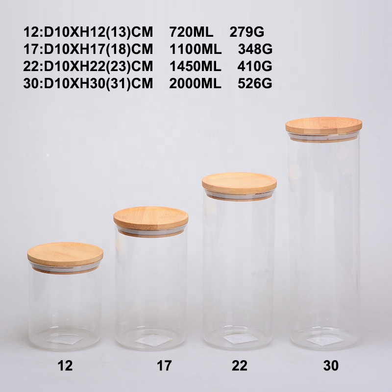 glass containers for food storage with wooden cork