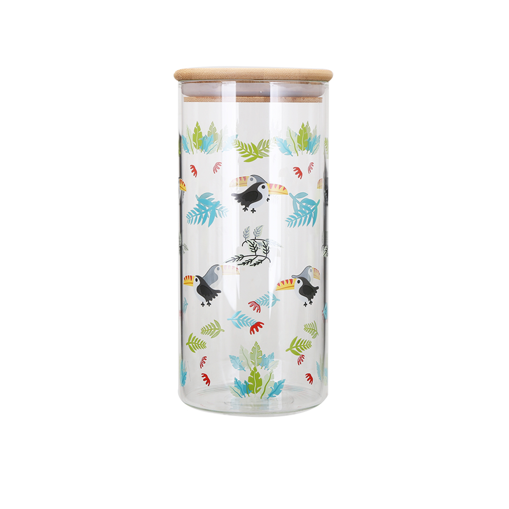 glass cookie jar with sealed lid / clear glass kitchen canisters / candy jar with sealing lid