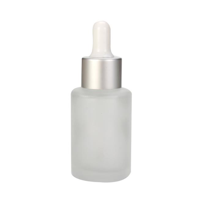 glass cosmetic frosted bottle 20ml 30ml 50ml CBD Essential oil bottle clear matte dropper bottle with white dropper