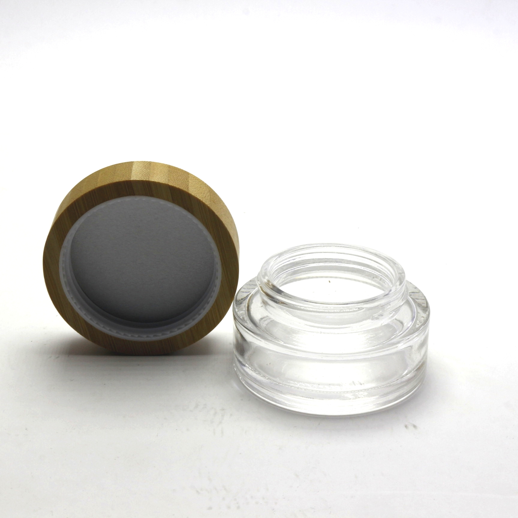 glass cosmetic jar with wooden lid for cream jars BJ-195R