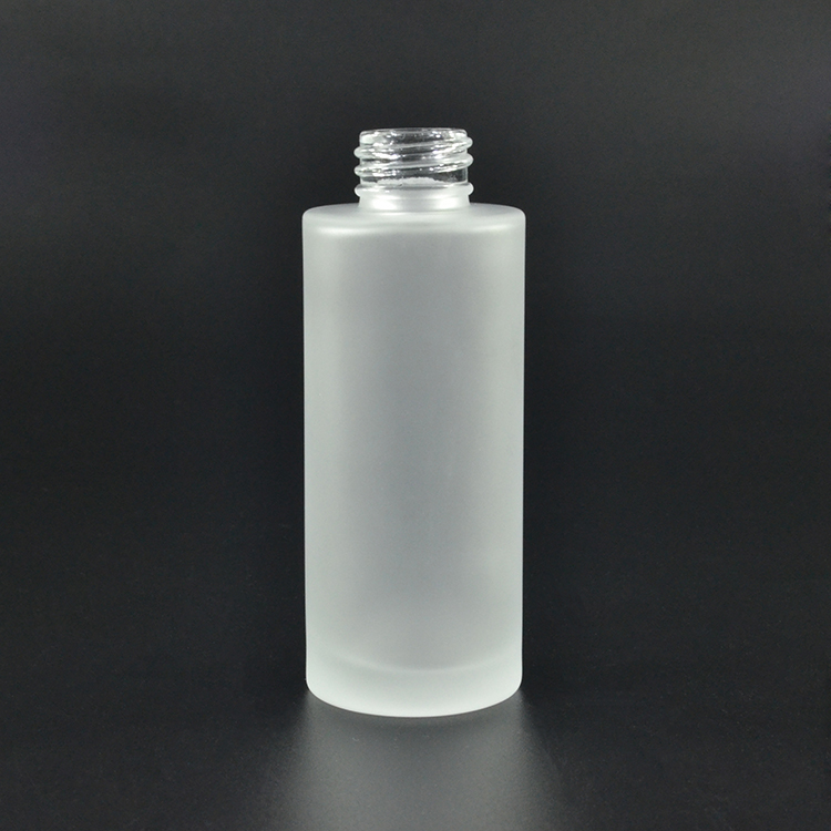 glass cosmetic packaging bottle 30ml 50ml 100ml 120ml 150ml frosted glass bottle with bamboo lotion pump lid