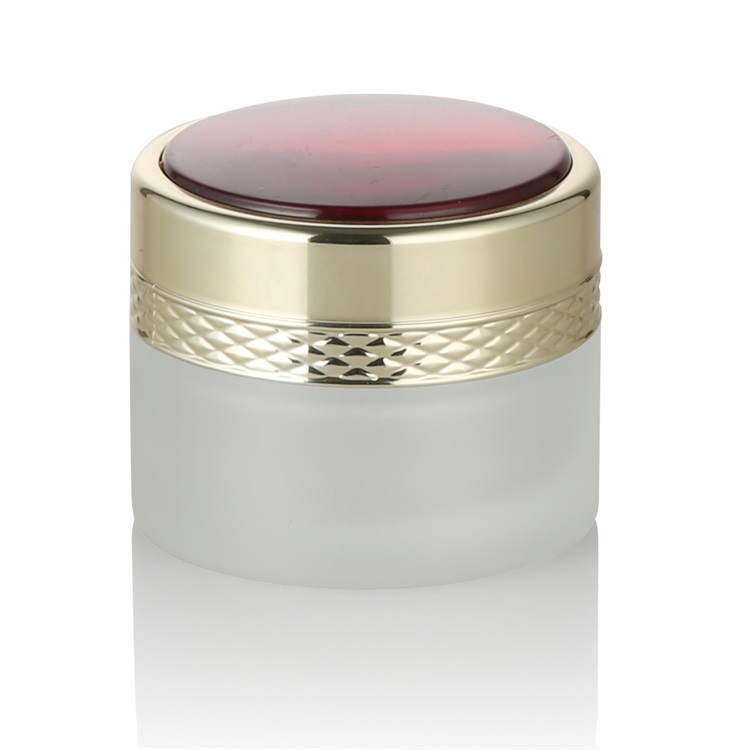 glass cream jar 30g luxury cosmetic packaging 1oz frosted glass jar with aluminum lid