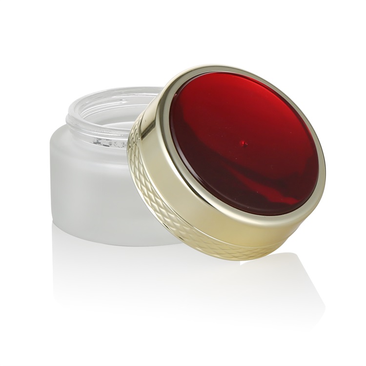 glass cream jar 30g luxury cosmetic packaging 1oz frosted glass jar with aluminum lid