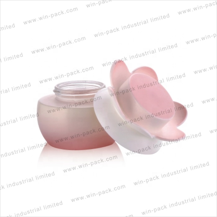 glass custom pink gradient beautiful color cosmetic cream jar wholesale 30g 50g