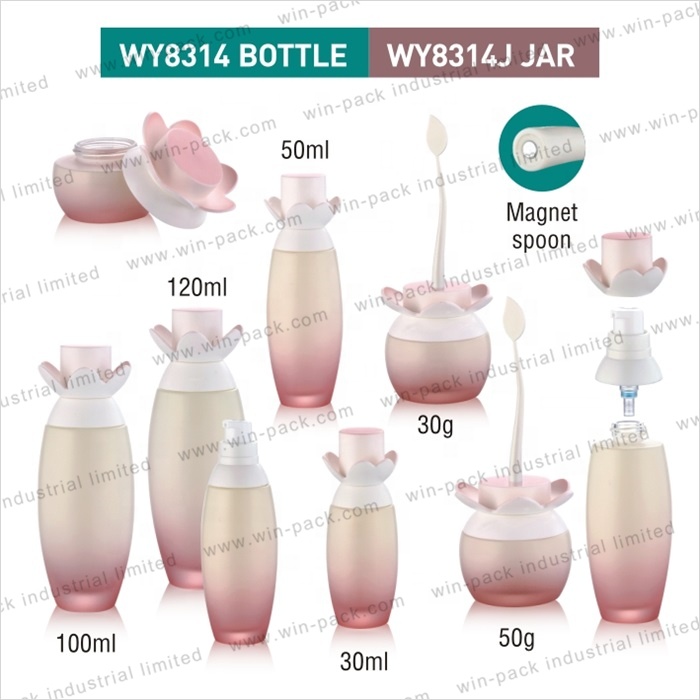 glass custom pink gradient beautiful color cosmetic cream jar wholesale 30g 50g