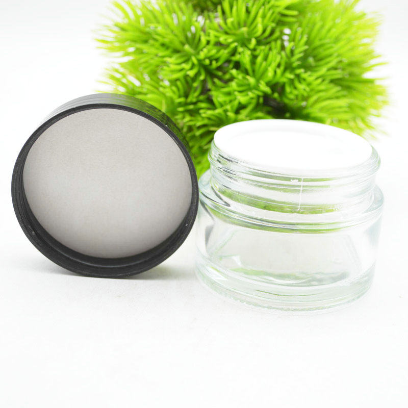 glass face cream Containers Packaging 50g Jar Clear Personal Care Jar with Lid