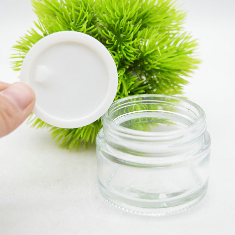 glass face cream Containers Packaging 50g Jar Clear Personal Care Jar with Lid