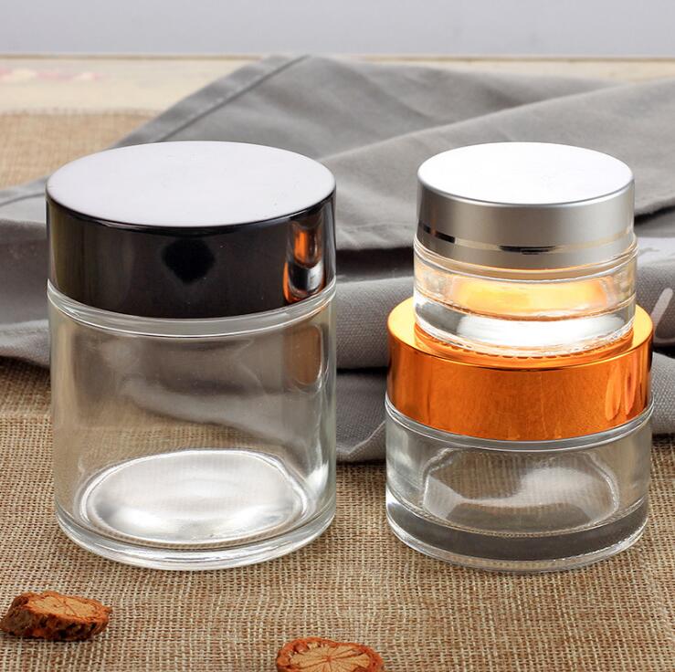 glass face cream cosmetic empty jar with lid for skin care use