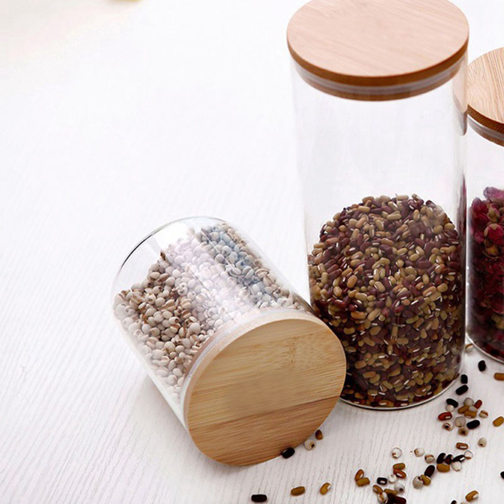 glass food canisters / vintage glass coffee jars / glass storage jars