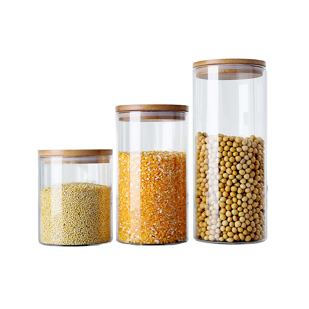glass food canisters / vintage glass coffee jars / glass storage jars