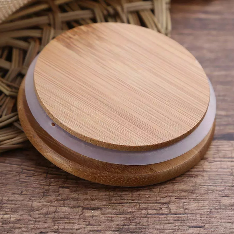 glass food storage containers / retro storage jars / glass jars with wooden lids