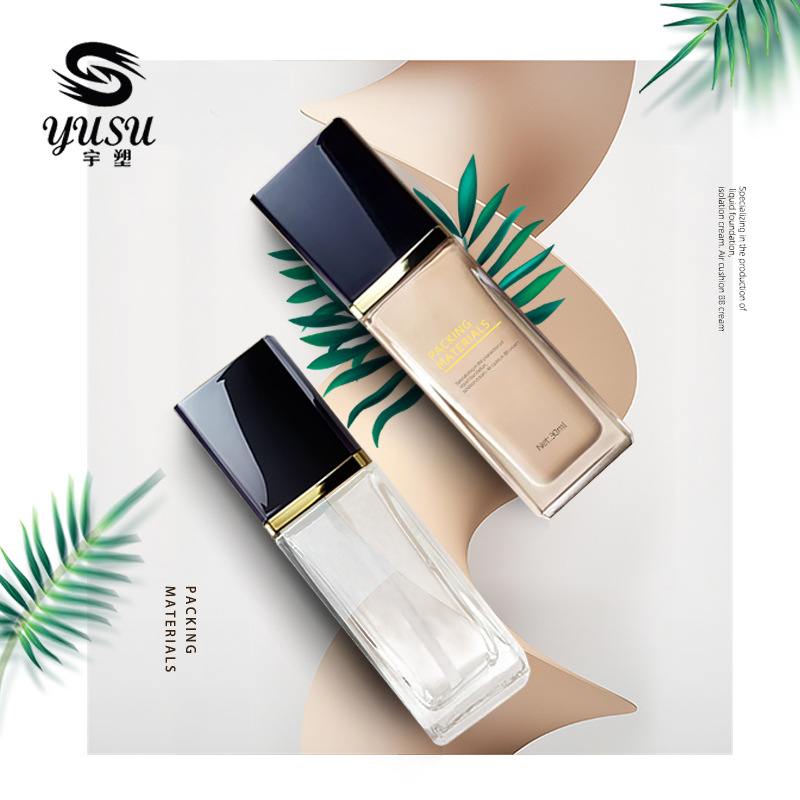 glass foundation bottle square foundation bottle liquid foundation bottle