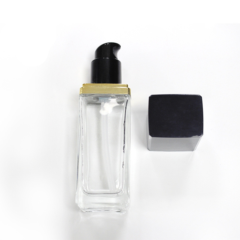 glass foundation bottle square foundation bottle liquid foundation bottle