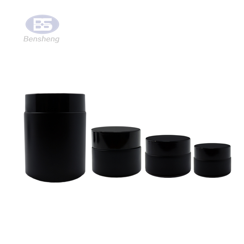 glass jar 250g uv glass jarcream black glass jar custom matte container flower smell proof child resistant jars
