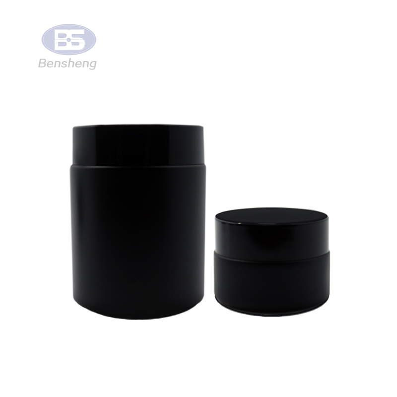 glass jar 250g uv glass jarcream black glass jar custom matte container flower smell proof child resistant jars