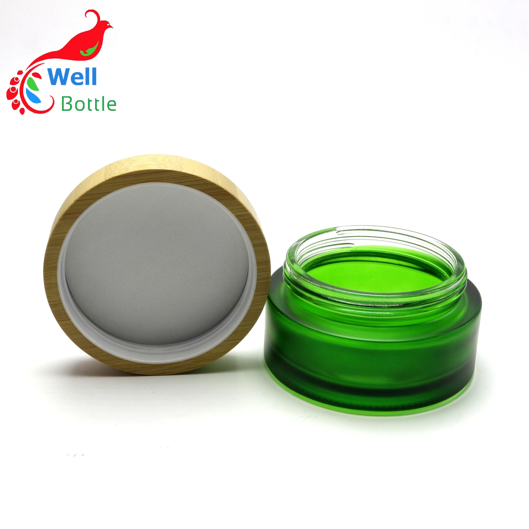glass jar cosmetic glass jar with bamboo lid for cosmetic jars GJ297R