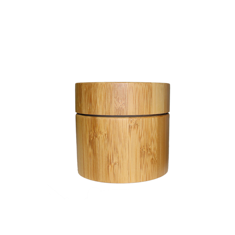 glass jar cosmetics packaging bamboo lid face cream container glass cream jar with bamboo cap