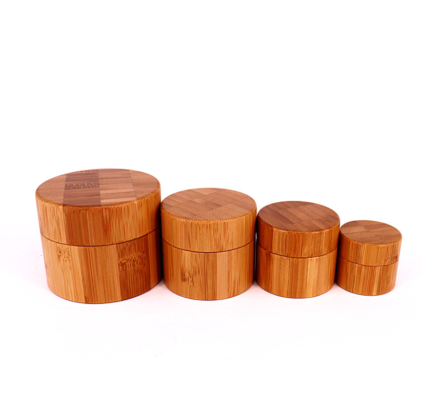 glass jar cosmetics packaging bamboo lid face cream container glass cream jar with bamboo cap