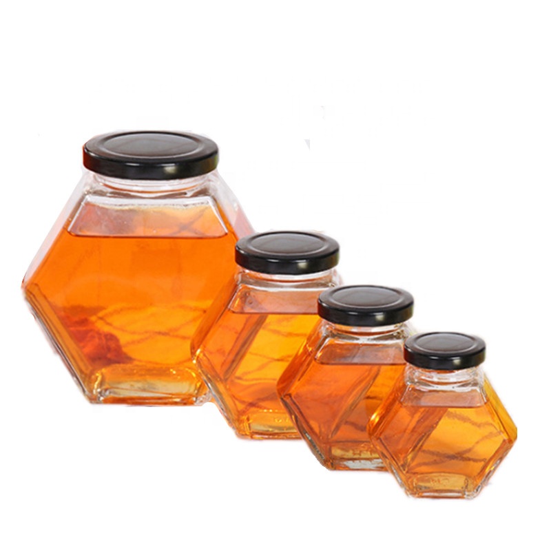 glass jar factory thickened flat bottle for honey or maple sugar with metal lid