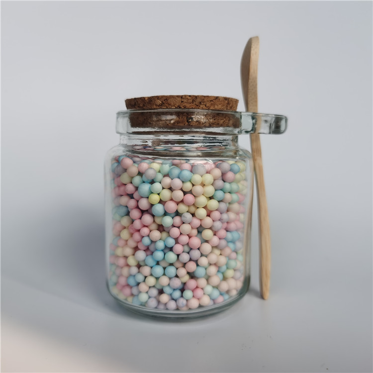glass jar for spice and herbs storage with wooden cork lid and bamaboo spoon 250ml 100ml