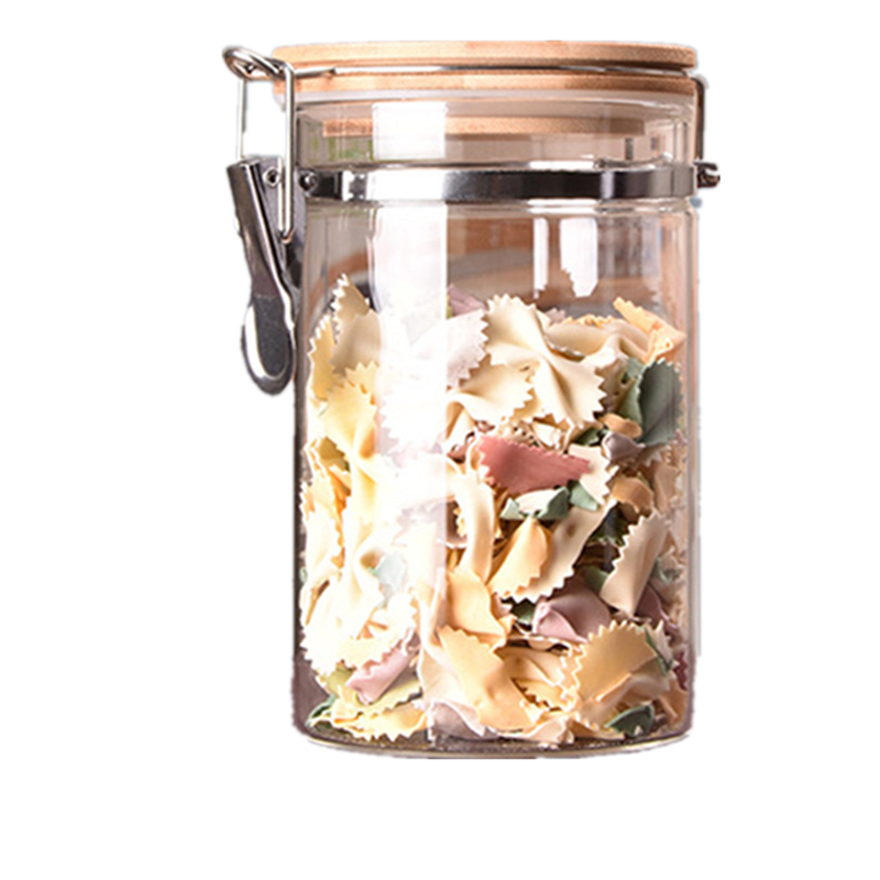 glass jar supplier storage bottles Glass jar with metal clip/glass storage jar
