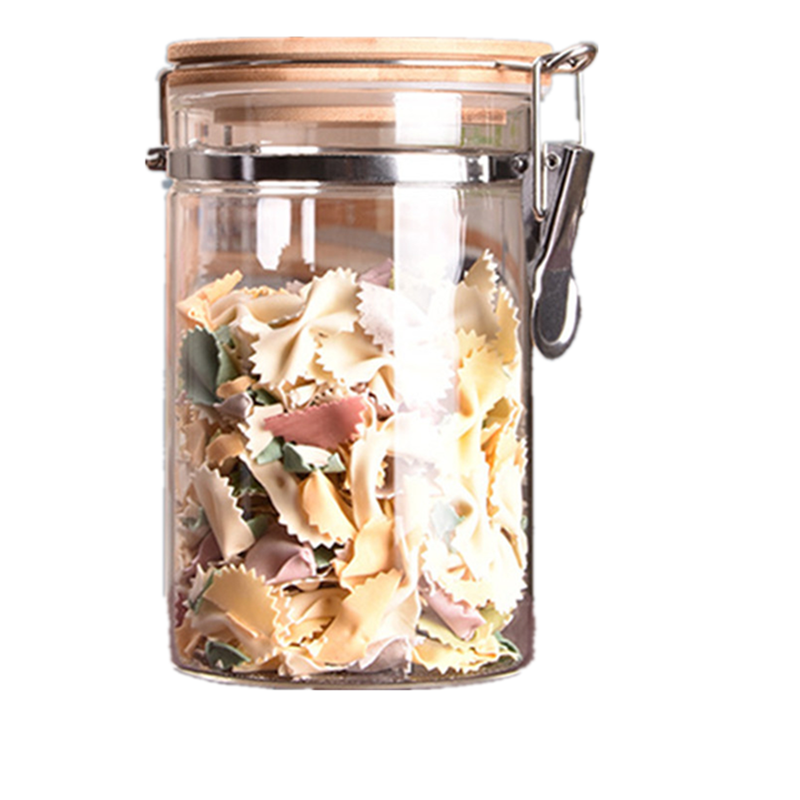 glass jar supplier storage bottles Glass jar with metal clip/glass storage jar