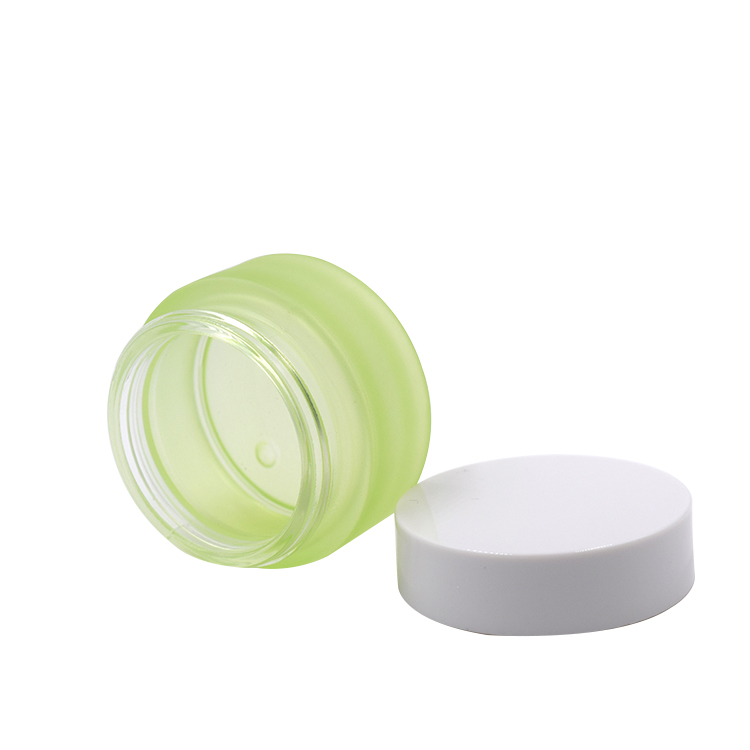glass jar suppliers 20g 30g 50g round frosted green glass empty cosmetic jar face eye cream containers with white screw cap