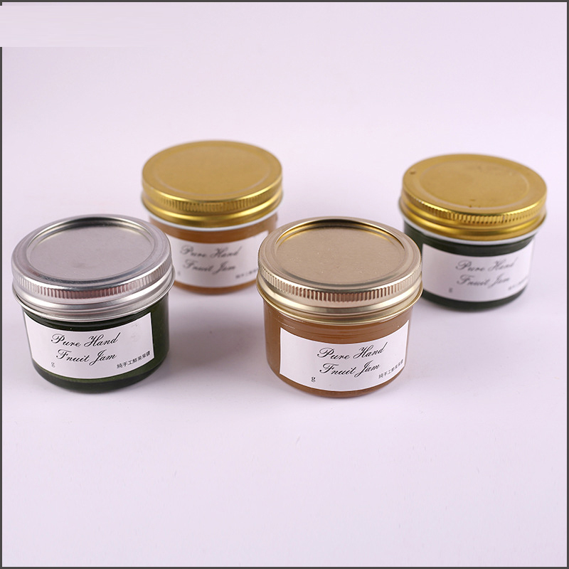 glass_jar_suppliers glass jar storage for honey bee jam Caviar chili sauce can glass mason jar with lid aluminum screw caps