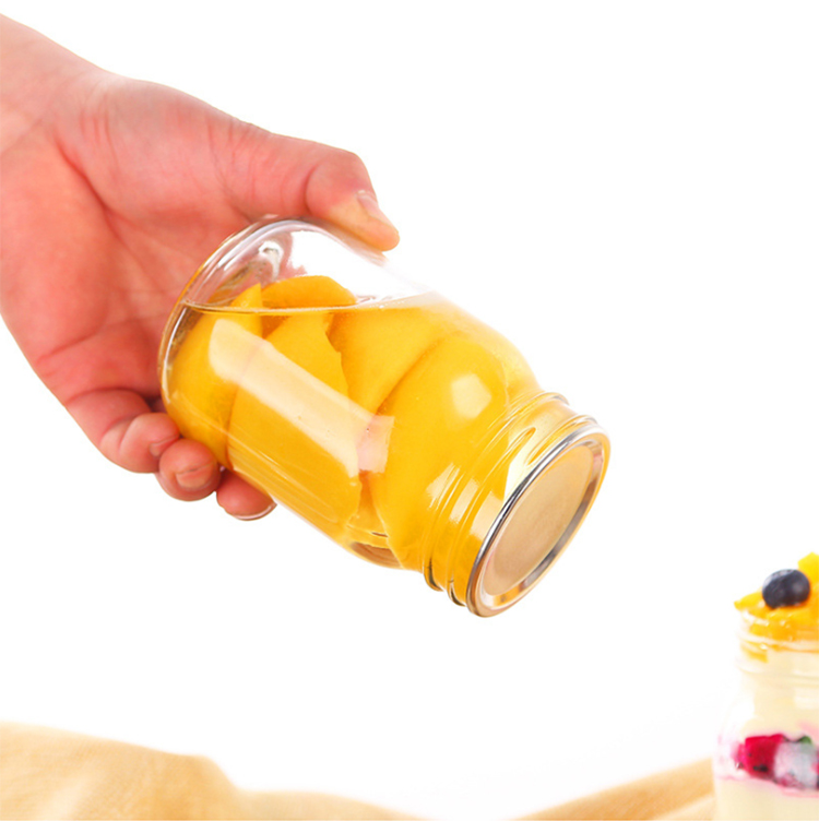 glass_jar_suppliers glass jar storage for honey bee jam Caviar chili sauce can glass mason jar with lid aluminum screw caps