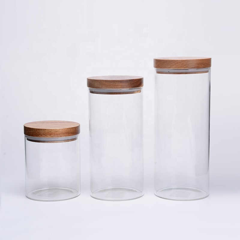glass jar with bamboo lid storage