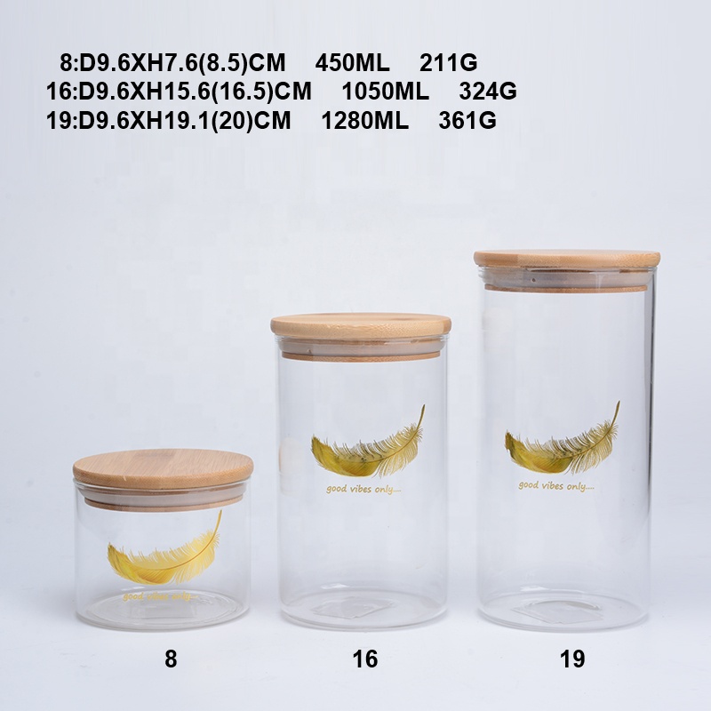 glass jar with bamboo lid storage