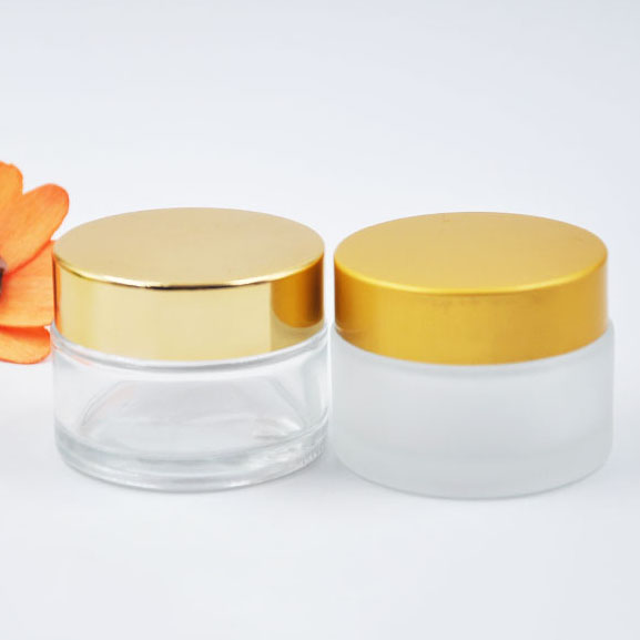 glass jar with golden cap printing gold glass jar for face cream