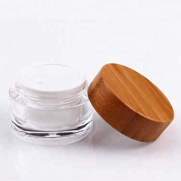 glass jar wooden lid cosmetic glass jar 30ml 50ml 100ml