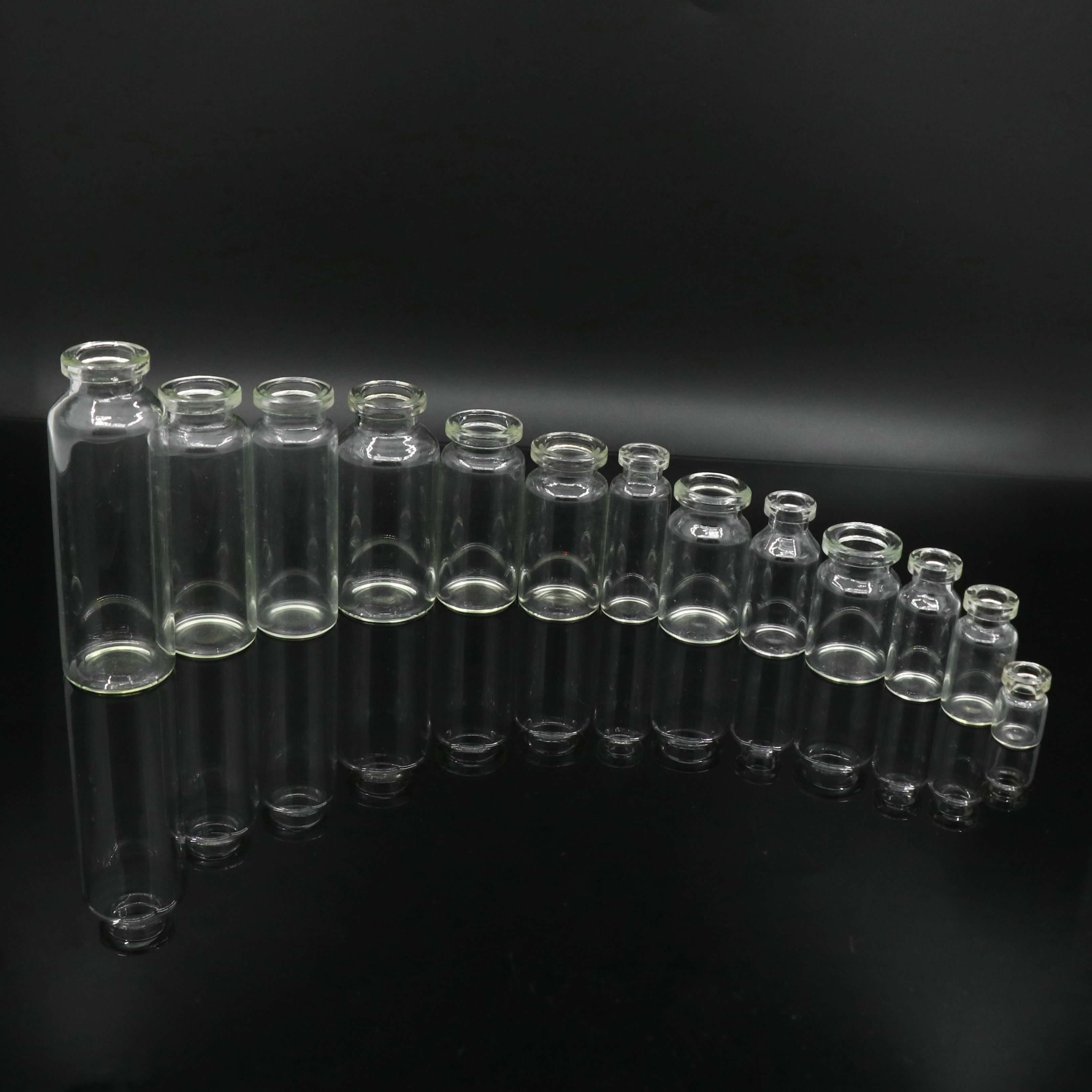 glass medical vial sterile closed vials, 20ml sealed and sterilised standard clear vials with cap crimped on