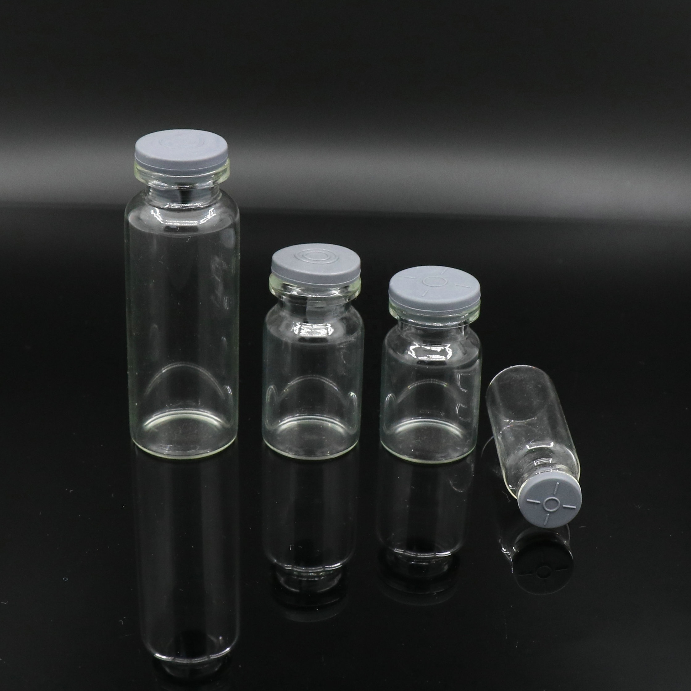 glass medical vial sterile closed vials, 20ml sealed and sterilised standard clear vials with cap crimped on