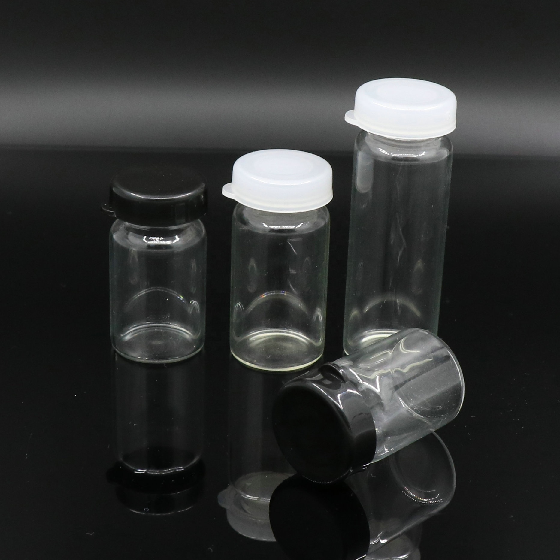 glass medical vial sterile closed vials, 20ml sealed and sterilised standard clear vials with cap crimped on
