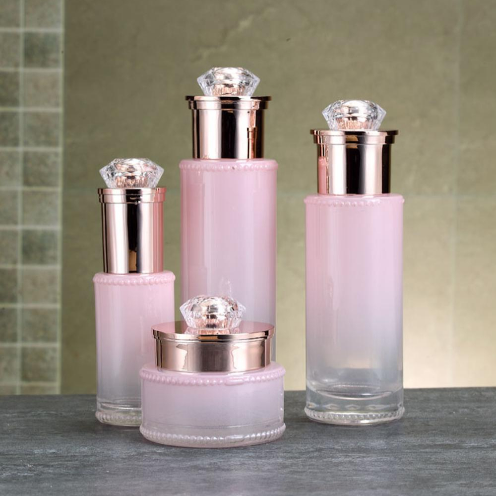 glass pipette blue frosted glass bottle for cosmetics