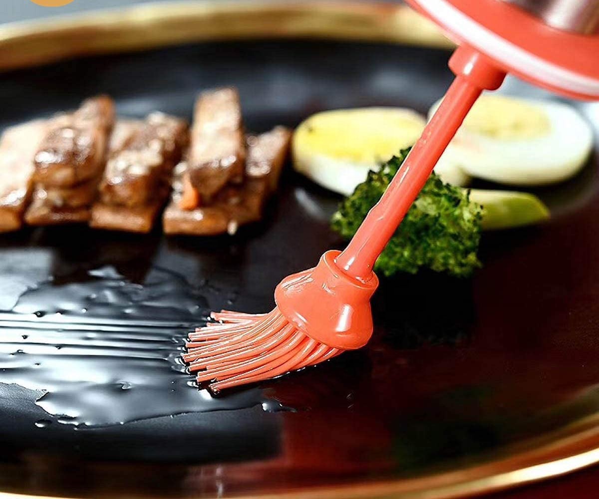 glass silicone brush barbecue oil bottle stainless steel seasoning bottle honey bottle