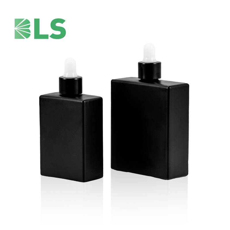 glass spray bottle for essential oils 30ml 50ml black glass dropper bottle with packaging box
