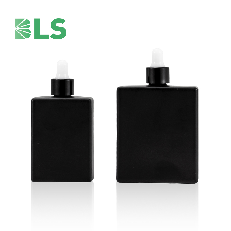glass spray bottle for essential oils 30ml 50ml black glass dropper bottle with packaging box