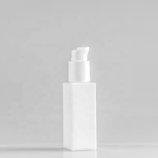 glass square cosmetic cream jar and bottle