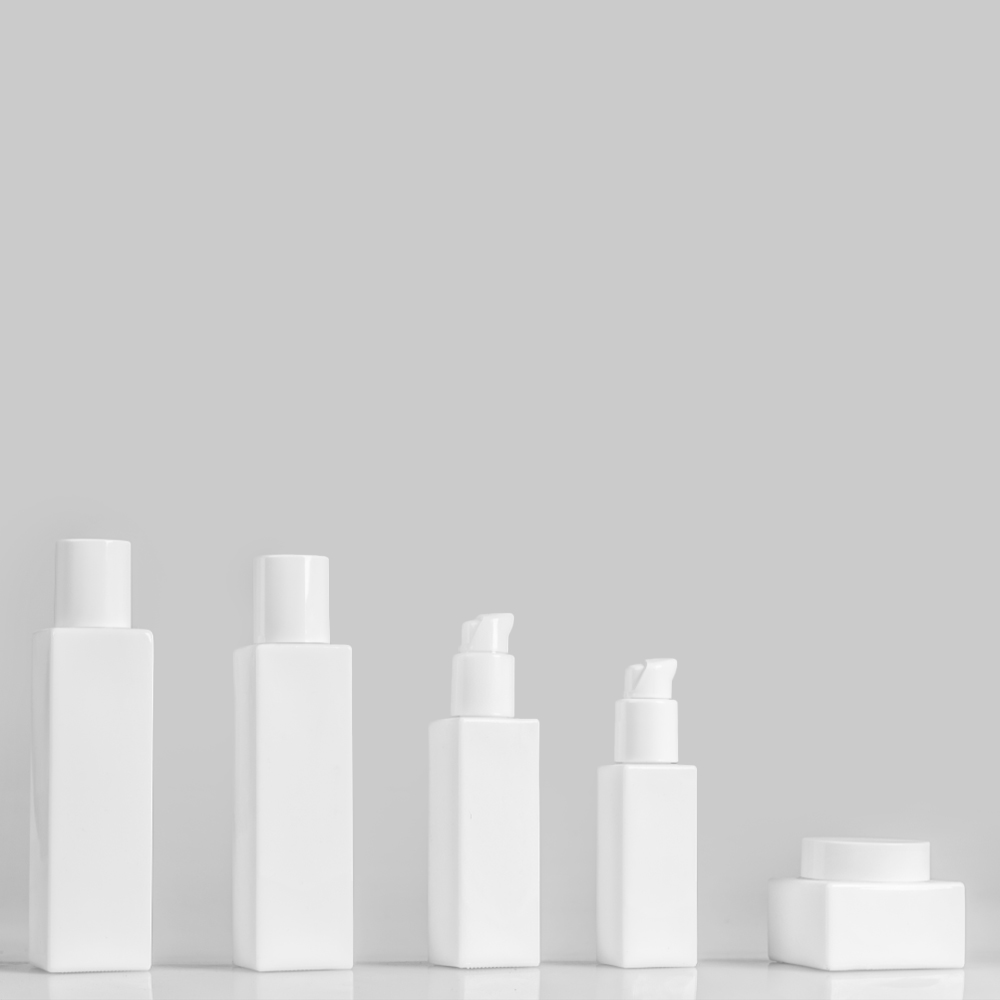 glass square foundation bottle