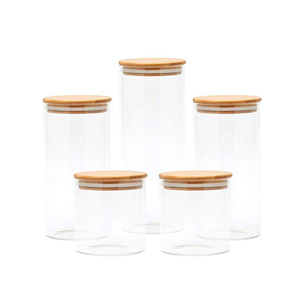 glass storage bottles with lids / glass jar canisters / glass coffee jars