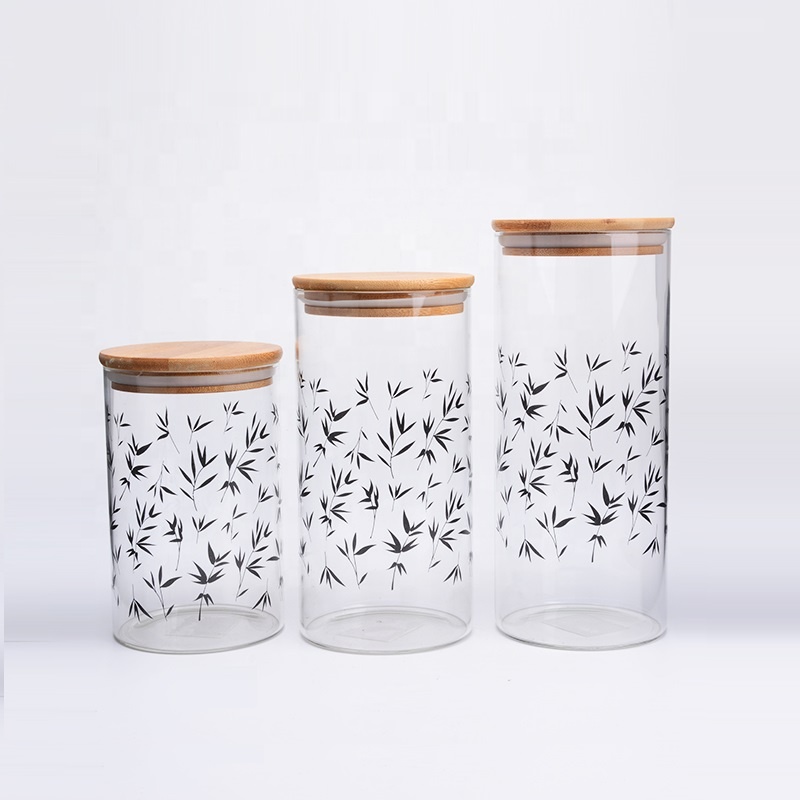 glass storage containers kitchen storage jars with wooden lid