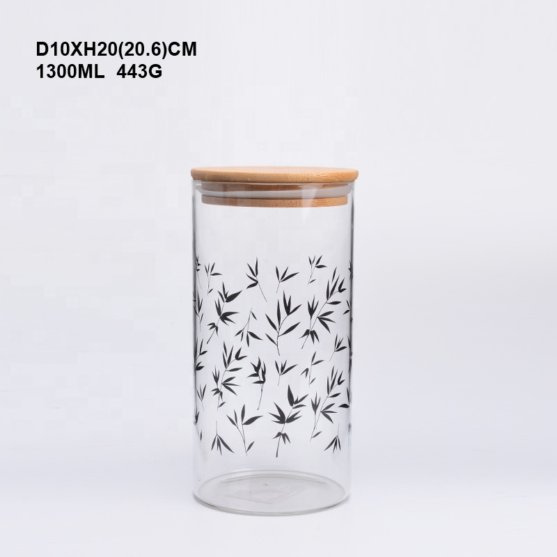 glass storage containers kitchen storage jars with wooden lid