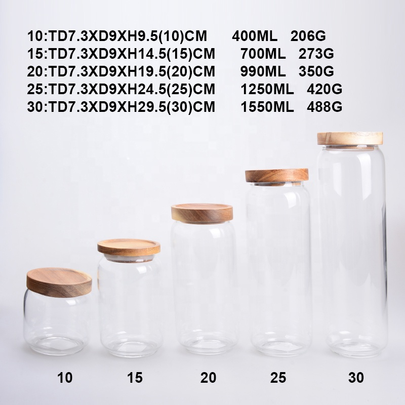 glass storage containers kitchen storage jars with wooden lid