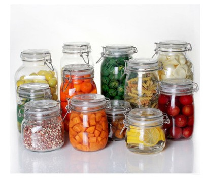 glass storage containers spieces salt suger jar glass nut storage jar