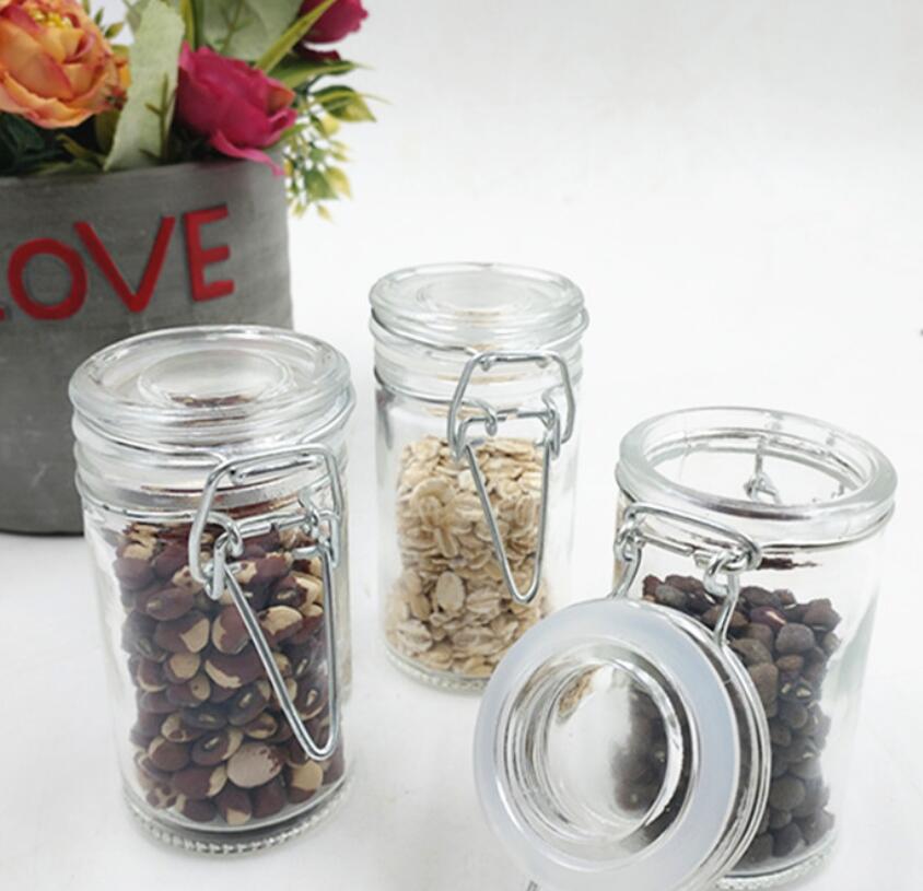 glass storage containers spieces salt suger jar glass nut storage jar