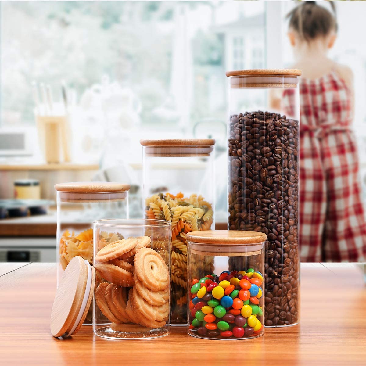 glass storage food jar set of 3/4/5