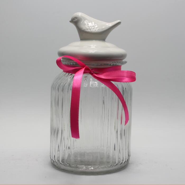 glass storage jar with ceramic lids in different capacity